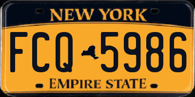 NY license plate FCQ5986