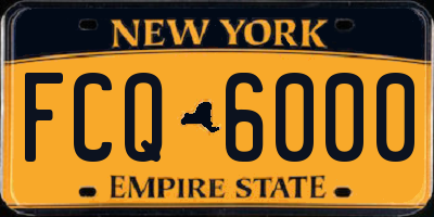 NY license plate FCQ6000