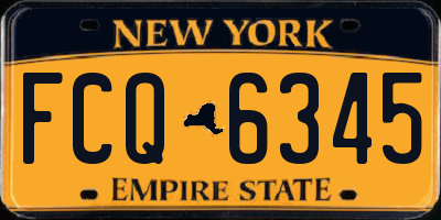 NY license plate FCQ6345