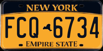 NY license plate FCQ6734