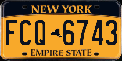 NY license plate FCQ6743