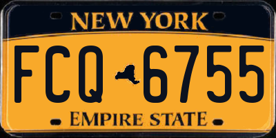 NY license plate FCQ6755