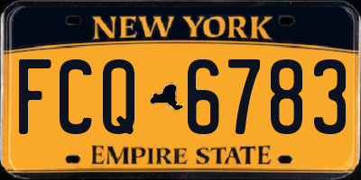 NY license plate FCQ6783