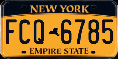 NY license plate FCQ6785