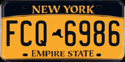 NY license plate FCQ6986