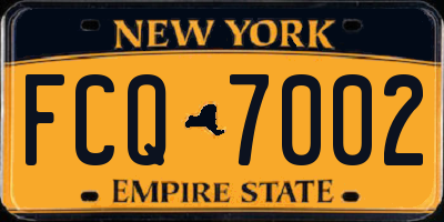 NY license plate FCQ7002