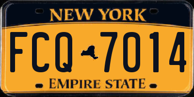 NY license plate FCQ7014