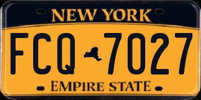 NY license plate FCQ7027