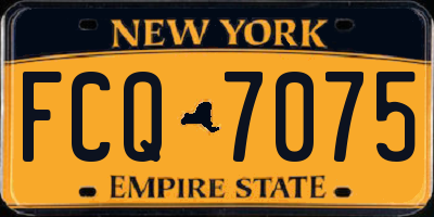 NY license plate FCQ7075