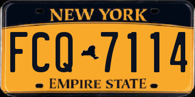 NY license plate FCQ7114