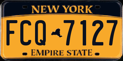 NY license plate FCQ7127