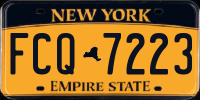 NY license plate FCQ7223