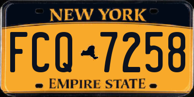 NY license plate FCQ7258