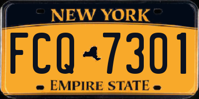 NY license plate FCQ7301