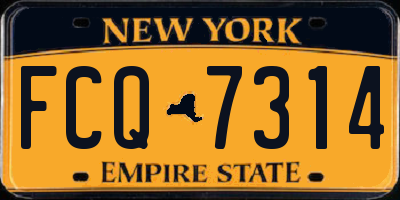 NY license plate FCQ7314