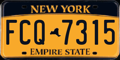 NY license plate FCQ7315