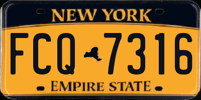 NY license plate FCQ7316