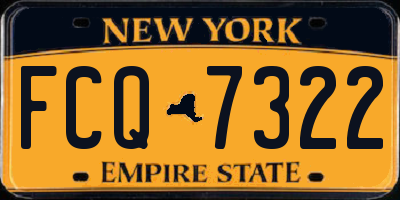NY license plate FCQ7322