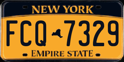 NY license plate FCQ7329