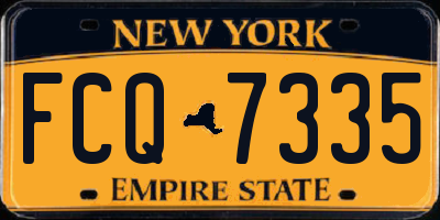 NY license plate FCQ7335