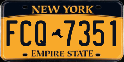 NY license plate FCQ7351