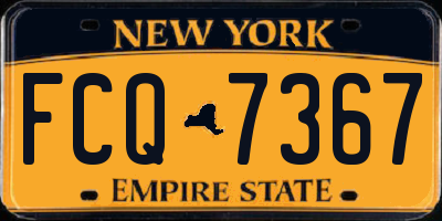 NY license plate FCQ7367