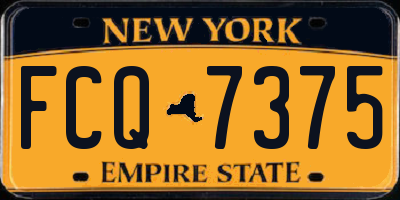 NY license plate FCQ7375