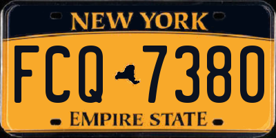 NY license plate FCQ7380