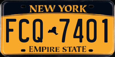 NY license plate FCQ7401
