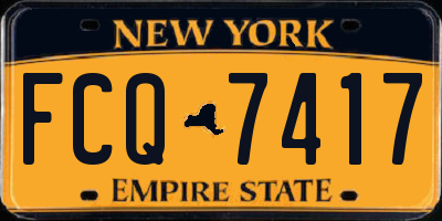NY license plate FCQ7417