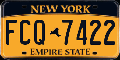 NY license plate FCQ7422