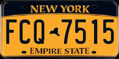 NY license plate FCQ7515