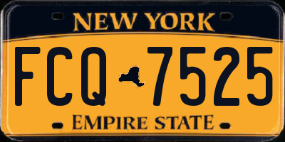 NY license plate FCQ7525