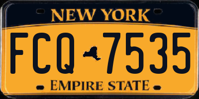 NY license plate FCQ7535