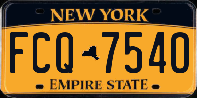 NY license plate FCQ7540