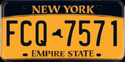 NY license plate FCQ7571
