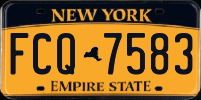 NY license plate FCQ7583