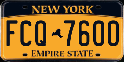 NY license plate FCQ7600