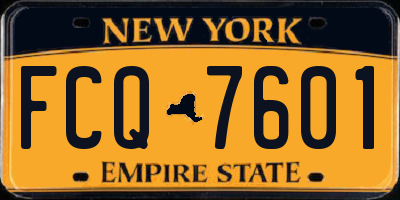 NY license plate FCQ7601