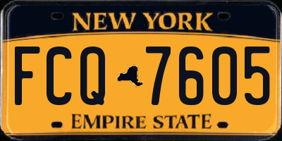 NY license plate FCQ7605