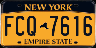 NY license plate FCQ7616