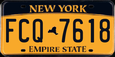 NY license plate FCQ7618
