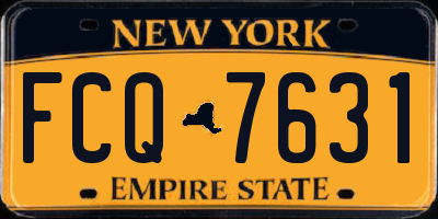 NY license plate FCQ7631