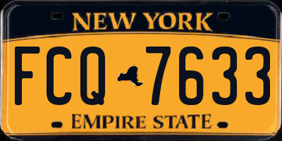 NY license plate FCQ7633