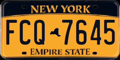 NY license plate FCQ7645