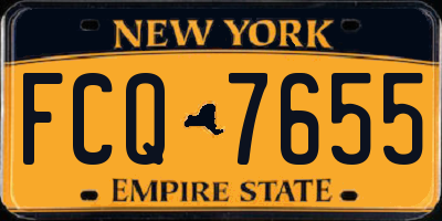 NY license plate FCQ7655