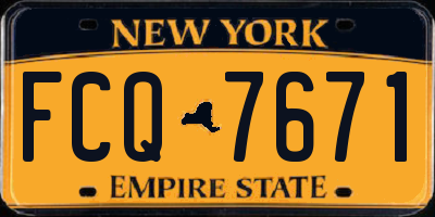 NY license plate FCQ7671