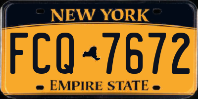 NY license plate FCQ7672