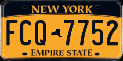 NY license plate FCQ7752