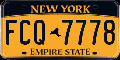 NY license plate FCQ7778